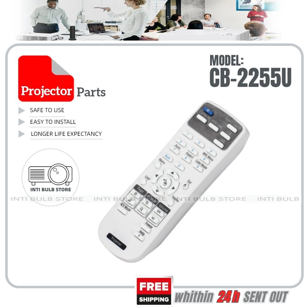 Epson โปรเจคเตอร์รีโมทคอนโทรล CB-2255U CB-2265U 670 X18 EB-X8 D290