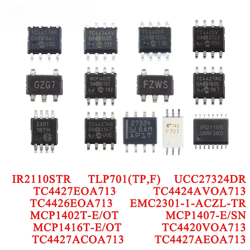 5 ชิ้น MCP1402T GZG7 MCP1407 MCP1416T FZWS TC4424AV TC4427E TC4426E TC4427AE EMC2301 TC4420V TC4427A