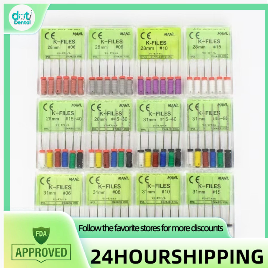 1 แพ็คทันตกรรม K-File 21/25/28/31 มม.ใช้ไฟล์ Endodontic เครื่องมือสแตนเลส Endo ไฟล์