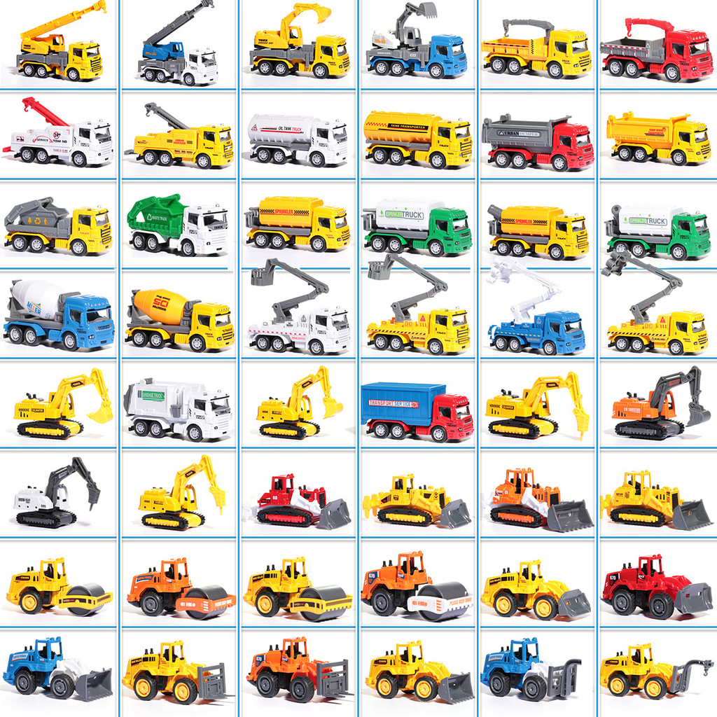 1:64 โมเดลรถวิศวกรรมโลหะผสม รถของเล่นเลื่อน รถเหล็ก ของขวัญสําหรับเด็ก การจราจรในเมือง