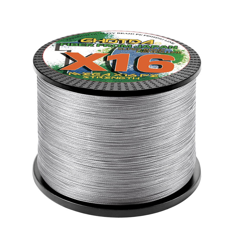 GHOTDA สายตกปลาถัก 16 เส้น 100% PE สุดทนทาน