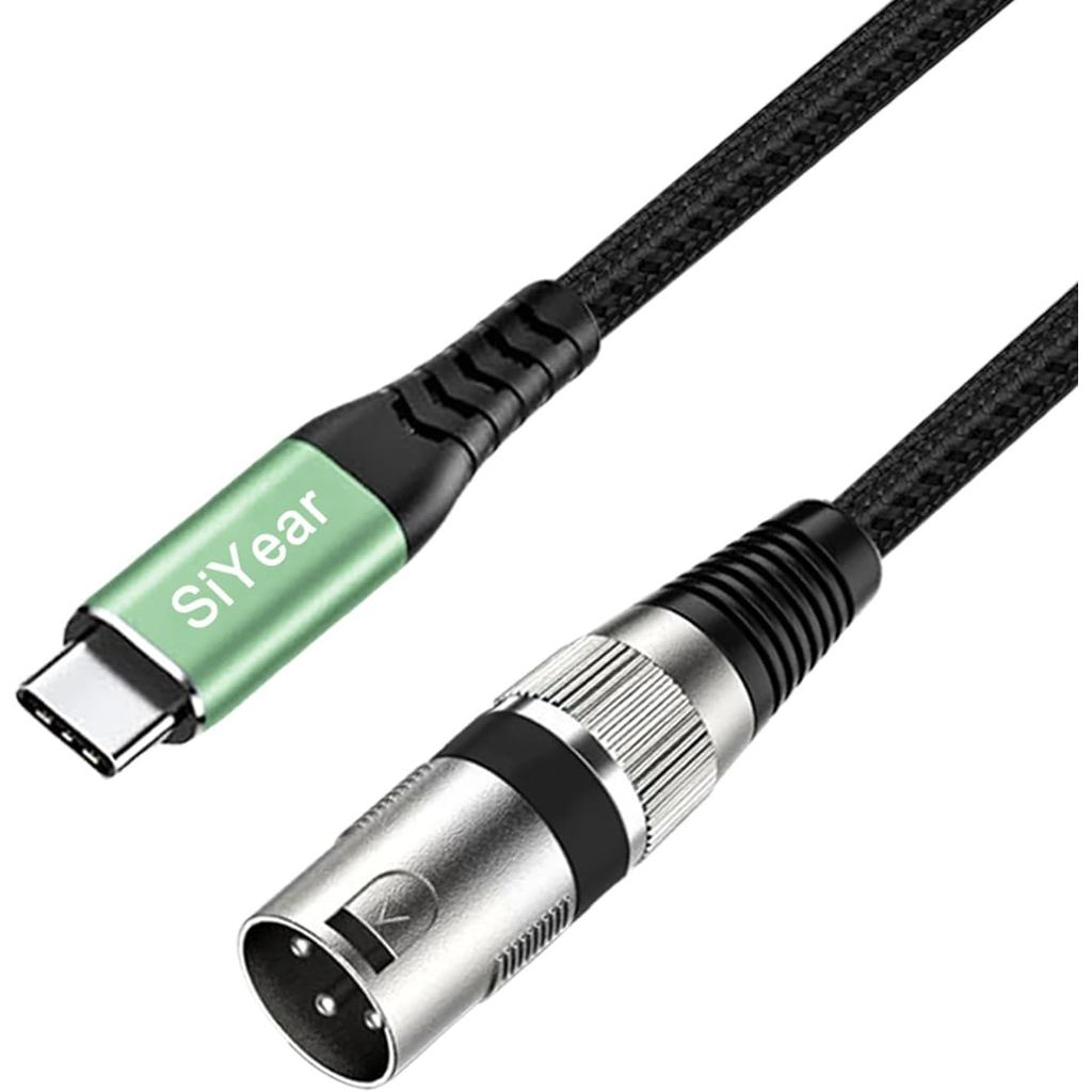 SiYear USB C ถึง XLR สายสัญญาณเสียงชาย, XLR 3Pin to Type C อะแดปเตอร์ StereoPower Amplifier Cable สํ