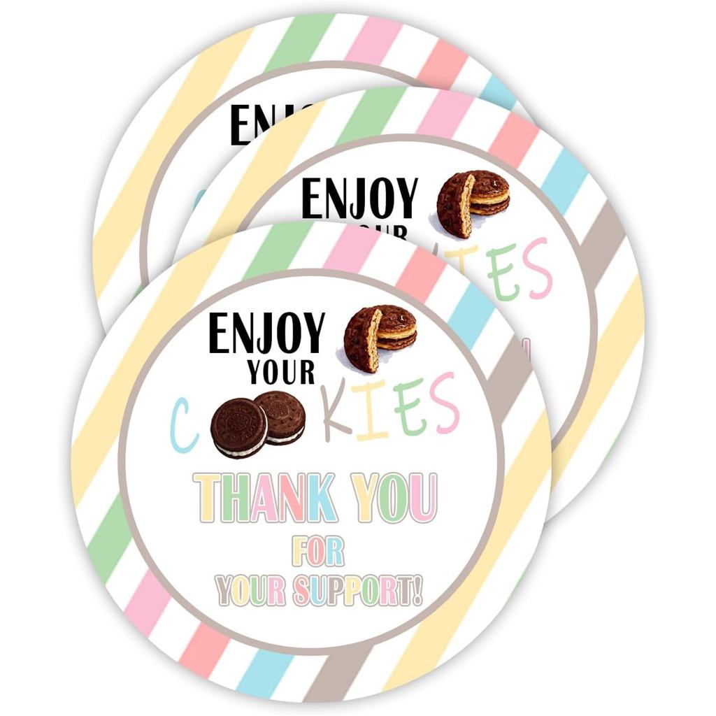 120 ชิ้นสาวคุกกี้ขอบคุณReorderสติกเกอร์ 2 นิ้วขอบคุณAppreciationสติกเกอร์สําหรับคุกกี้Reorders