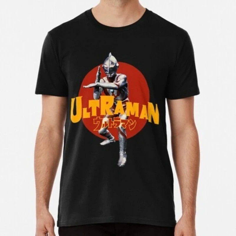 เสื้อยืด "Ultraman" ลายสไตล์ย้อนยุค ผ้าฝ้าย 100%, คอกลม, แขนสั้น, ใส่ได้ทั้งชายและหญิง (S–5XL)