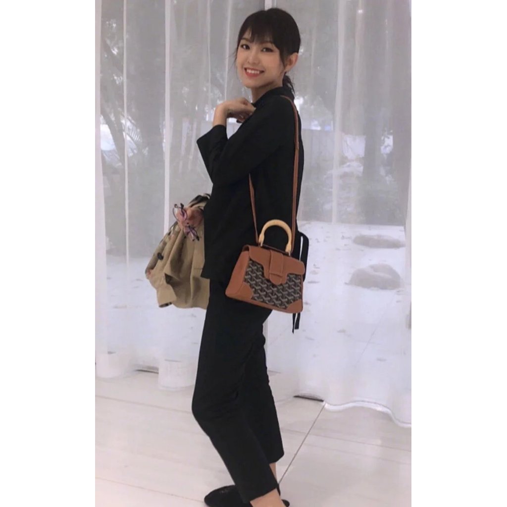 กระเป๋าสะพายข้าง Goyard Mini สำหรับสุภาพสตรี สไตล์ messenger กับ flap พิมพ์ลายคล้าย Goyard