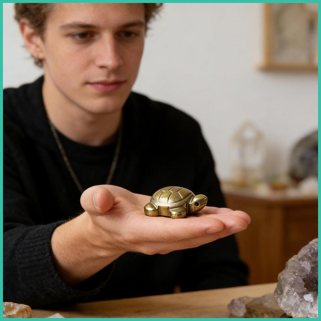 Pyrite หินเต่า Figurine ธรรมชาติ Pyrite แกะสลักหินความมั่งคั่งสัญลักษณ์ Mini เต่าแรงบันดาลใจตกแต่งสํ