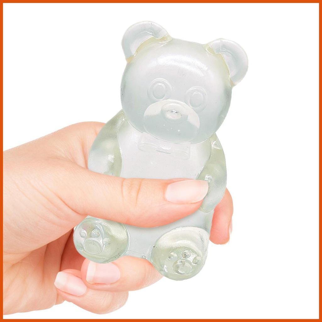 Sensory Squeeze Toy Bear Design Pinch Game Clear Slow Rebound Fidget Animals with Jelly-like Filling