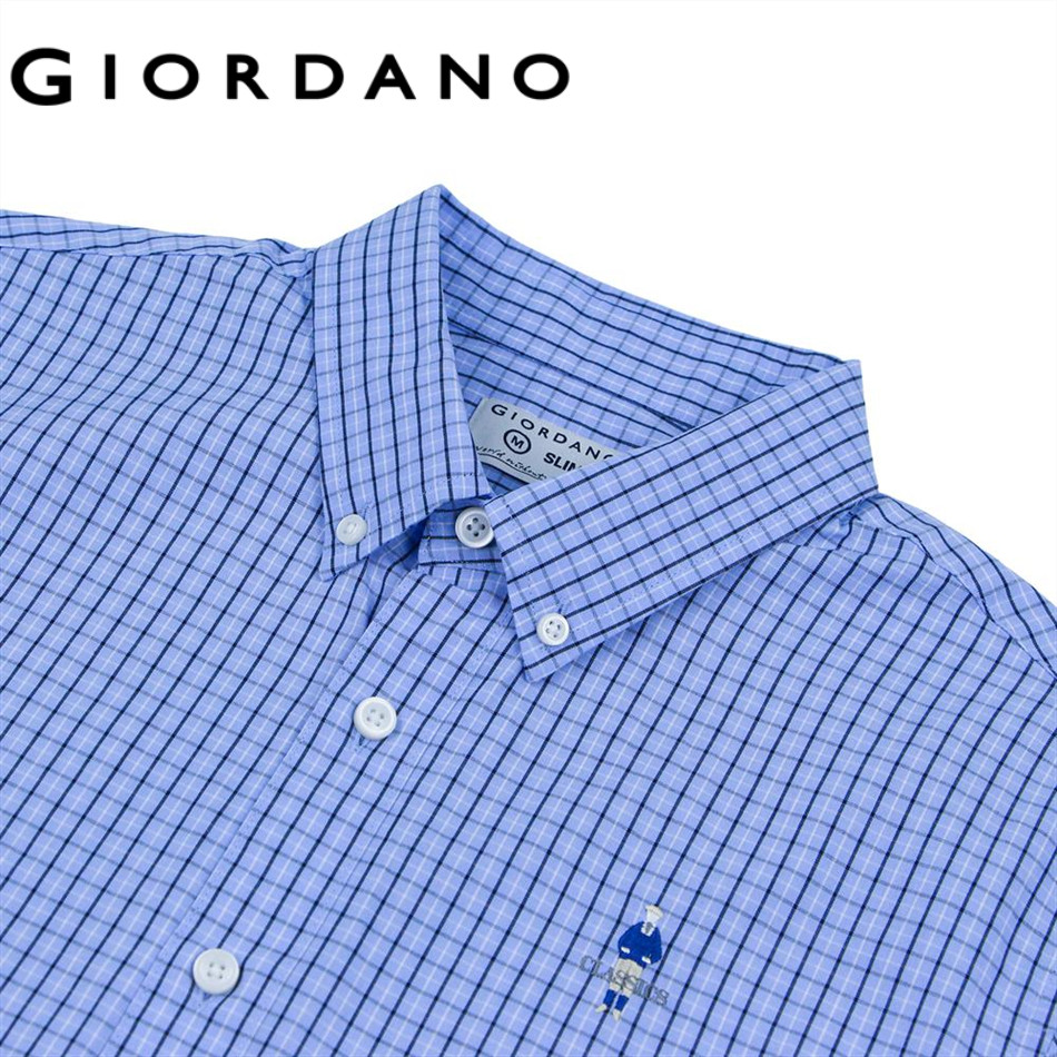 GIORDANO قميص رجالي بوبلين Slim — صورة 3