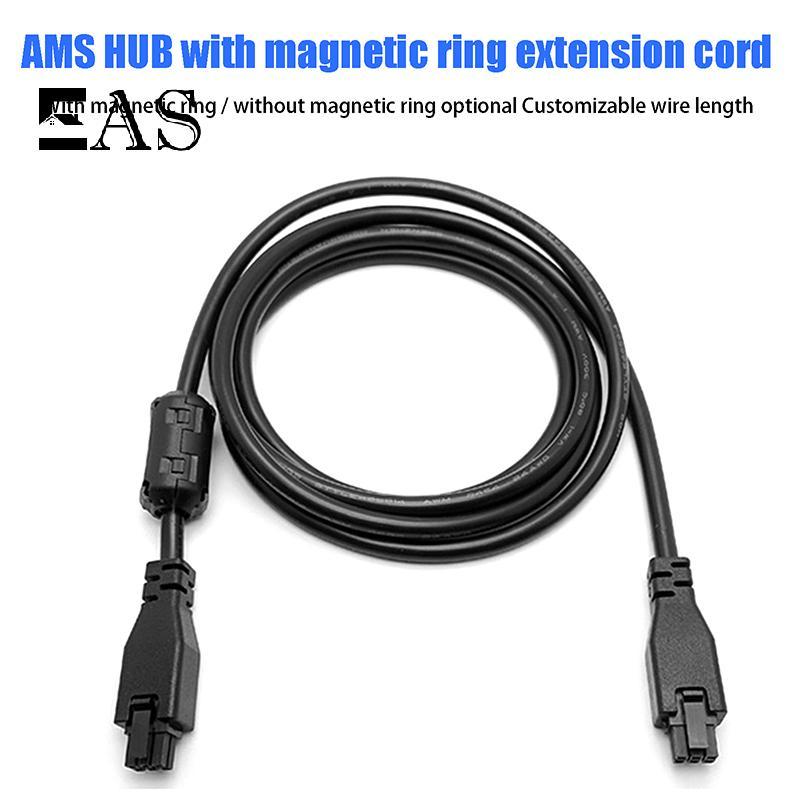 [EA] สําหรับBambu Lab X1/P1 AMS Extension Cable AMS HUB 1M 2M 6-pinพร้อมแหวนแม่เหล็กสายต่อสําหรับBam
