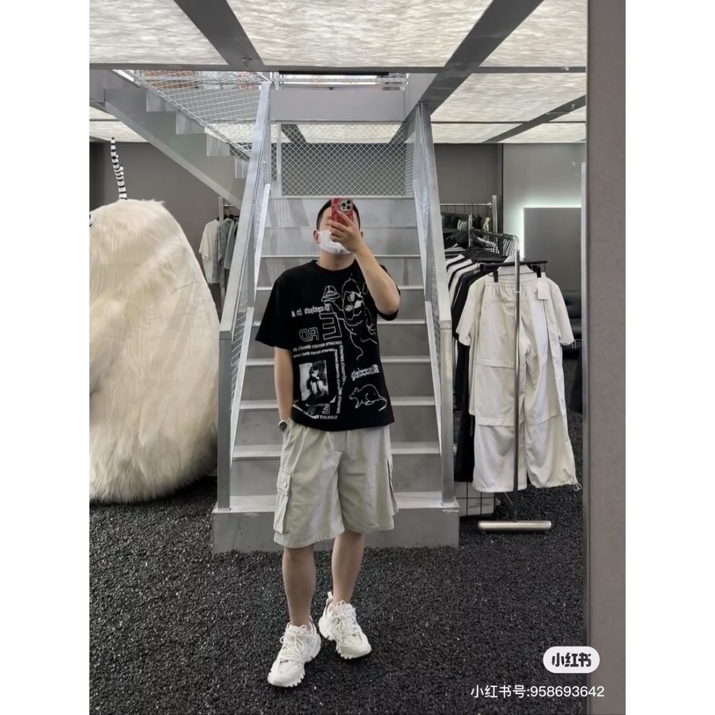 OCKG The Melancholy Rich Second Generation25New ERD High street fashion retro printed casual short-s