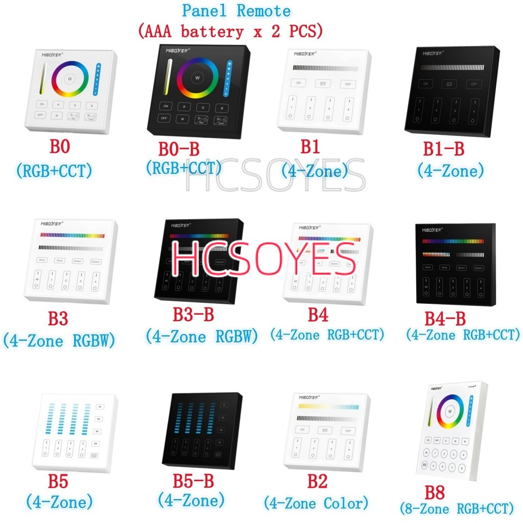 MIBOXER B0 B1 B2 B3 B4 B5 B8 แผงระยะไกล RGB + CCT 2.4GHZ 4-Zone 8-Zone WIFI ไร้สาย touch สมาร์ทแผงรี