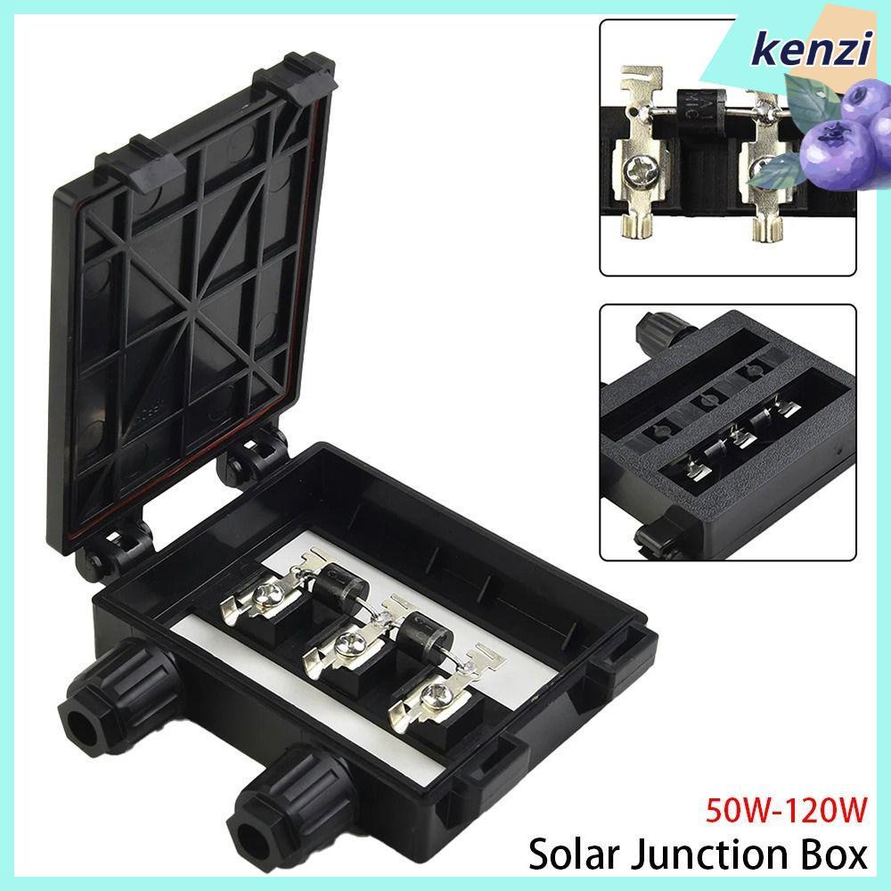 KENZI 1 ชิ้นกล่องโมดูล PV, เครื่องมือทดสอบไฟฟ้า 50W-120W 6A กล่องแยก, สีดํา IP65 กันน้ําสําหรับ 6.5A