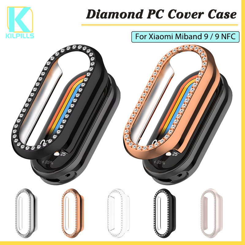 เคส กล่องตุ่มเพชร for นาฬิกาอัจฉริยะ Xiaomi Smart Band 9 10 กรณีป้องกันยาก การออกแบบครึ่งแพ็ค for Mi Band 9 10