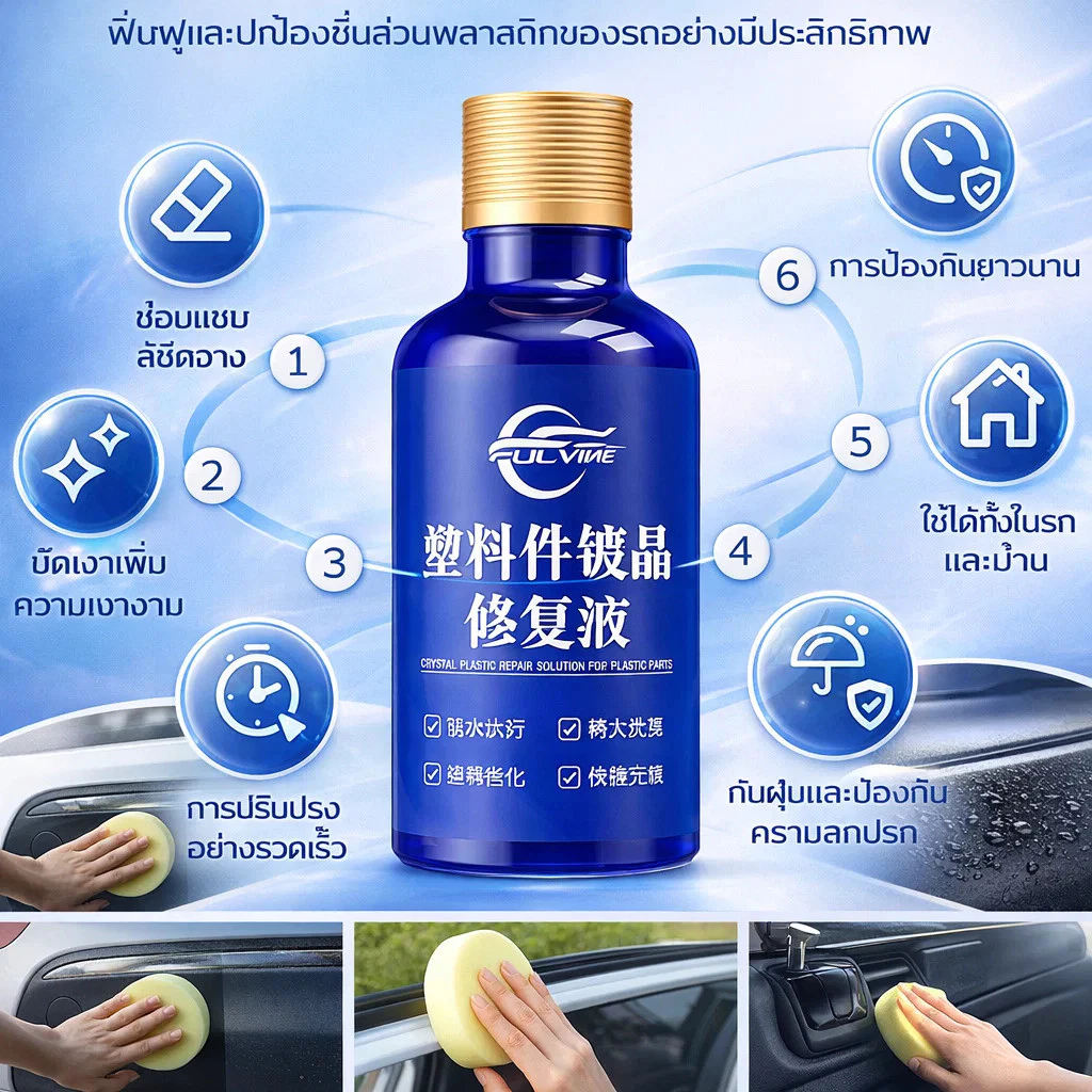 น้ำยาฟื้นฟูพลาสติกและซ่อมแซมรอยขีดข่วนรถยนต์ thumbnail 3