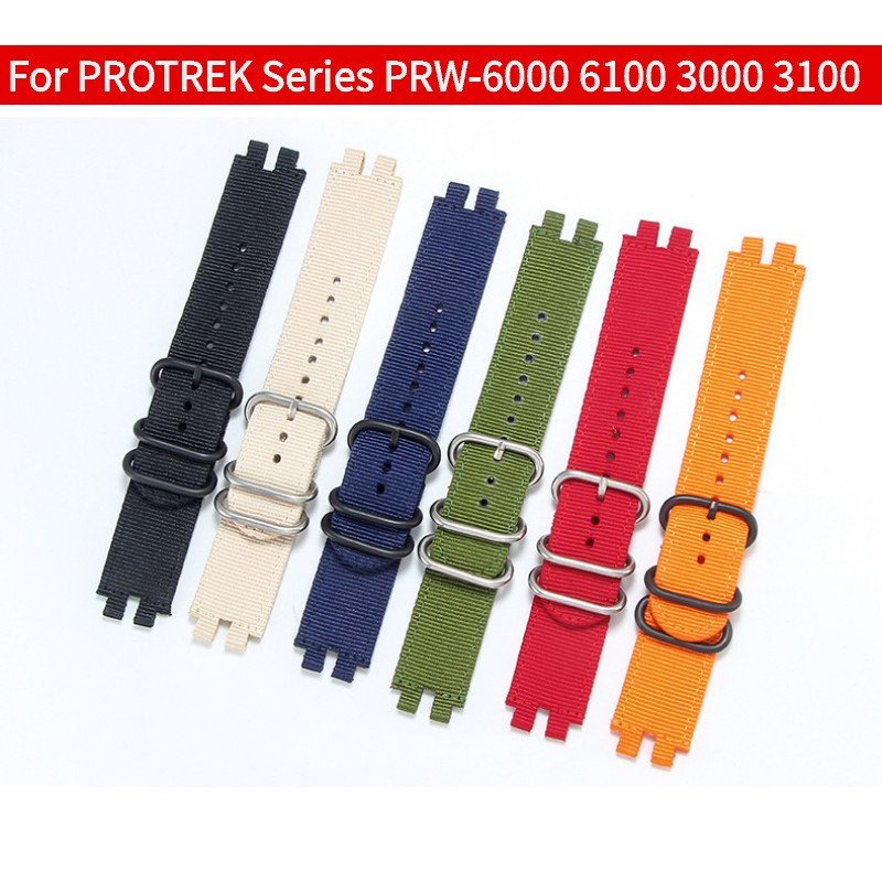 อัพเกรดสายรัดไนลอนสําหรับ PROTREK PRW6000 PRW6100 PRW3000 PRW3100 ทนทานสบายกลางแจ้งนาฬิกาอุปกรณ์เสริ