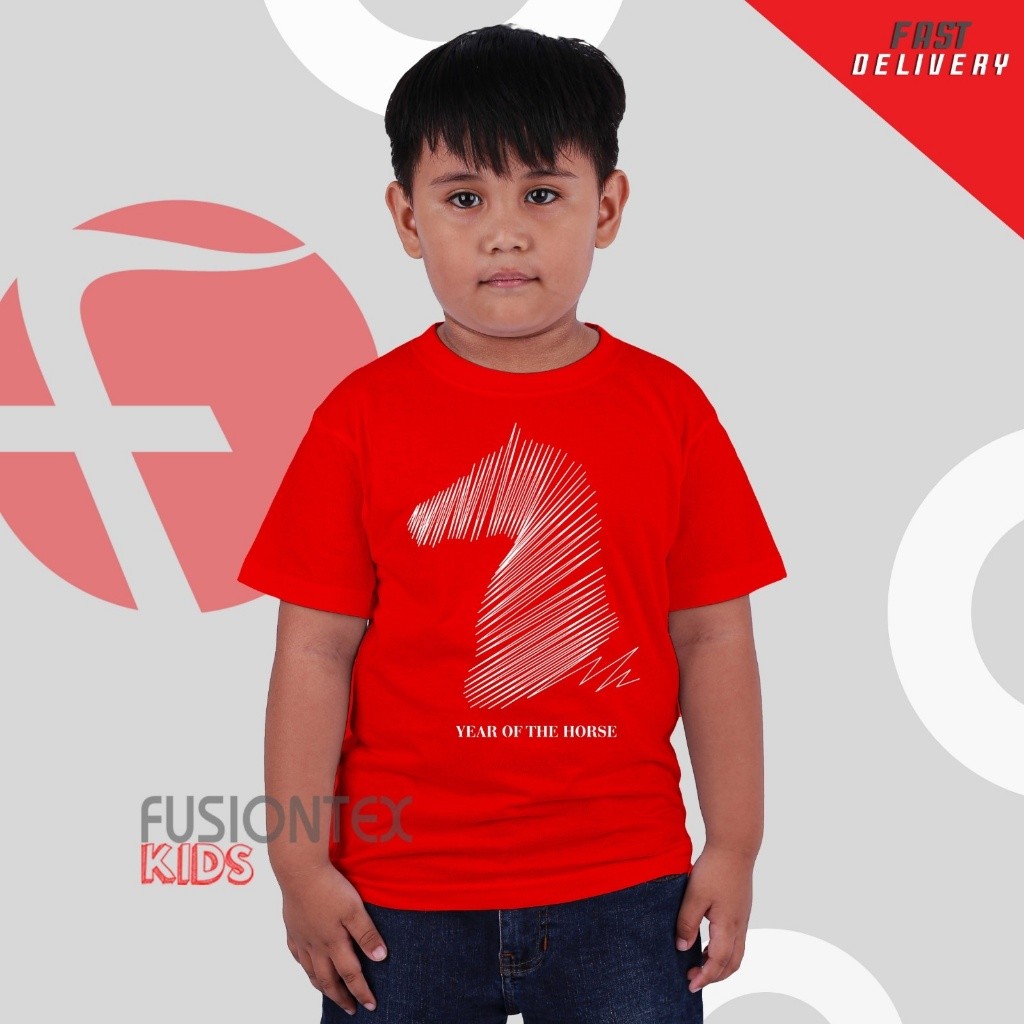 CODFusion Tex Kids CNY 2026 ผ้าฝ้ายแท้นุ่มระบายอากาศได้สบาย Baju FTKRNCNY26/04เกาหลี E4AT