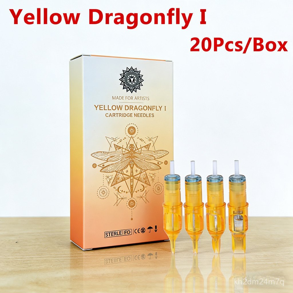 20Pcs/box Yellow Dragonfly Disposable Tattoo Cartridge Needle Tattoo Needle for Tattoo Machine Tatto