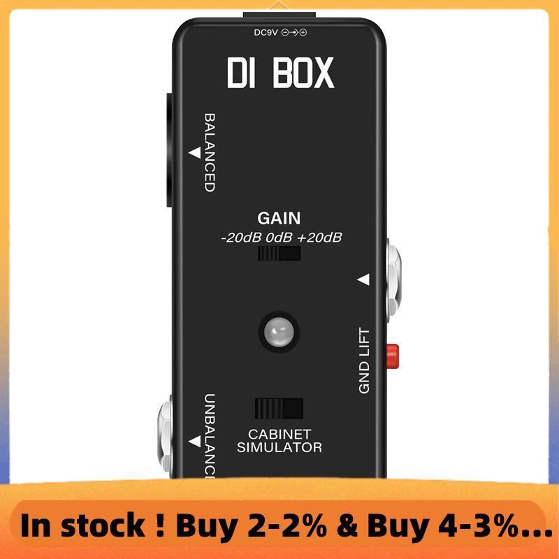 DI BOX LEF-331 Micro-DI พร้อม Cab Sim และ Gain Guitar Effect Pedal True Bypass