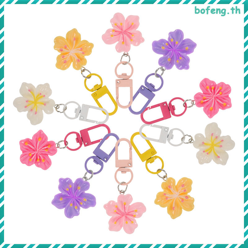 20 ชิ้นดอกไม้ตกแต่ง Cherry Blossom พวงกุญแจจํานวนมาก 6.60X3.00X0.70 ซม.bofeng