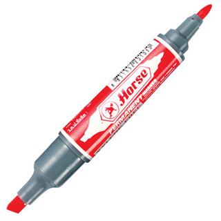 HORSE ปากกามาร์คเกอร์ 2 หัว สีแดง