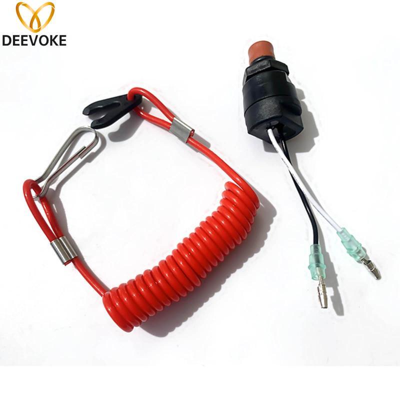 [cuticate11] Outboard Boat Motor Kill Switch Universal Emergency Stop Red Safety Tether Cord for Wat