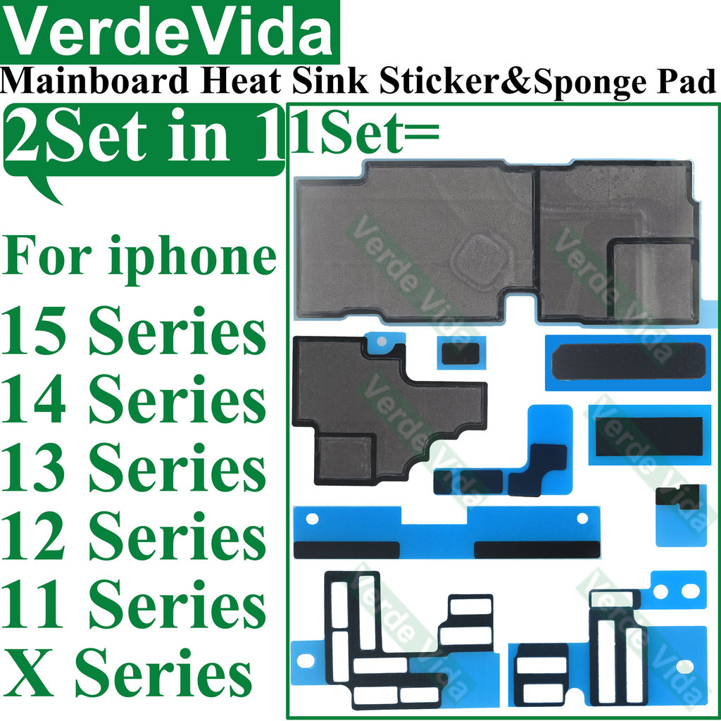 2 ชุดความร้อนอ่างล้างจานสติกเกอร์สําหรับ 14 13 12 11 Pro Max XS X XR 15 Plus ฟองน้ํา Logic Board การ