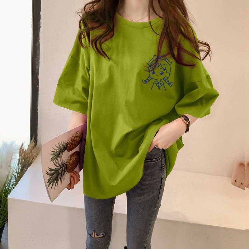 CODJapan Station 2021 PLUS SIZE 5XL ขนาดใหญ่ผู้หญิงแขนสั้น Tshirt เสื้อผ้าสไตล์เกาหลีเสื้อคอกลม 5640