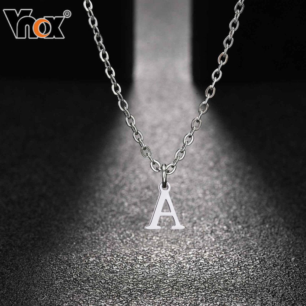 Vnox قلادة ستانلس فضية بالحرف الأول — صورة 4
