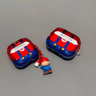 การ์ตูนน่ารัก overalls Mario สําหรับ AirPods4 เคสหูฟัง AirPodsPro3 2025 ไร้สายบลูทูธ 1/2/3 รุ่นซิลิโคนอ่อนนุ่ม Pro2 ป้องกันการตก Pro3