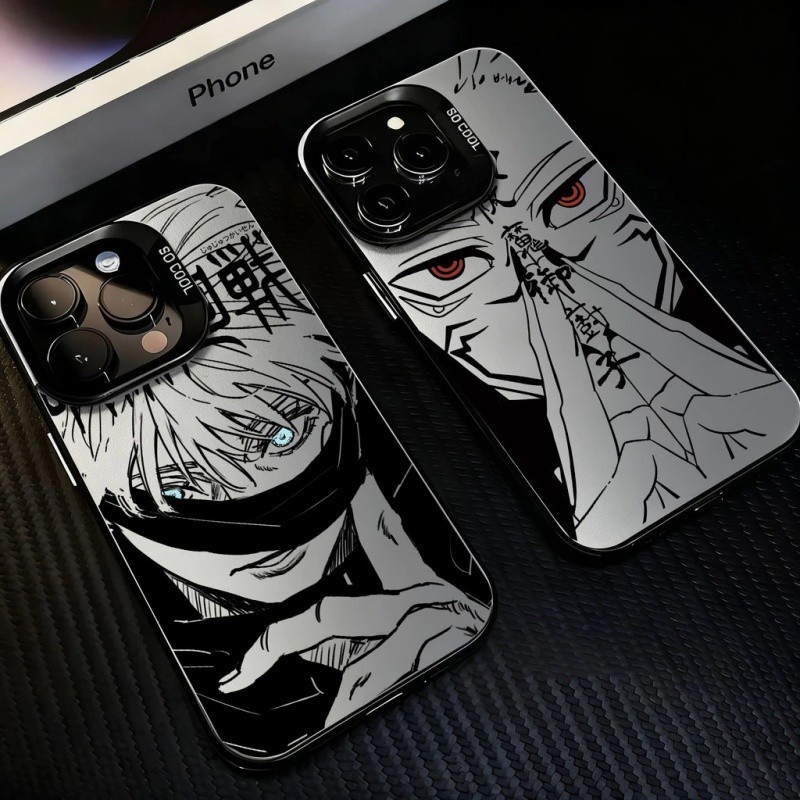 อะนิเมะ Jujutsu Kaisen Gojo สําหรับ OPPO Reno 15F 13F 12F 11F 15 14 13 12 11 10 Pro Reno13 F Hard เลเซอร์ IMD อุปกรณ์เสริมชุบกันชน Anti-Fall 3D Anti-Knock ฝาครอบกล้อง