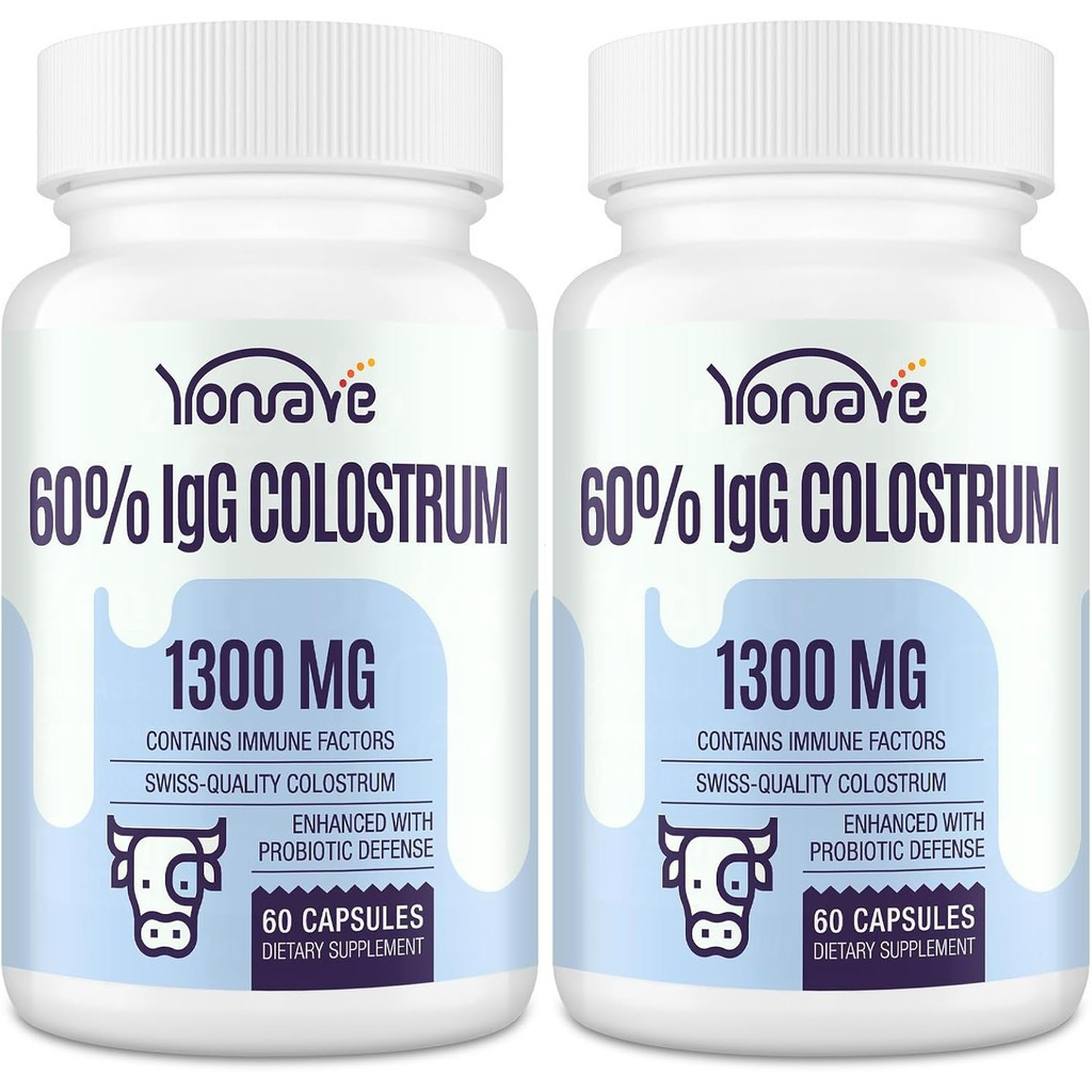 อาหารเสริมแคปซูล Bovine Colostrum 1300mg - สูงพิเศษ 60% IgG Bovine Colostrum - Gut กระดูก ออกกําลังก
