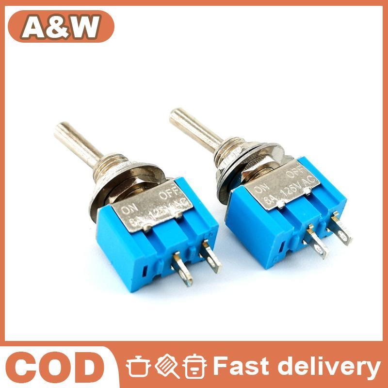 Null 10 ชิ้น DPDT Mini Toggle Switch, 2 พิน 2 ตําแหน่งเปิด/ปิด, 6A 125V null