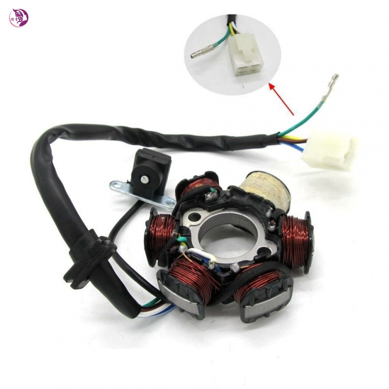 มัดไฟเครื่องยนต์แนวนอน 125CC 110 6 ขดลวด อะไหล่มอเตอร์ไซค์วิบาก