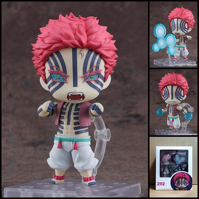 Chibi Nendoroid Demon Slayer 2112 Akaza Action Figure Movable Face Swappable PVC ของเล่นสะสมตุ๊กตาเค