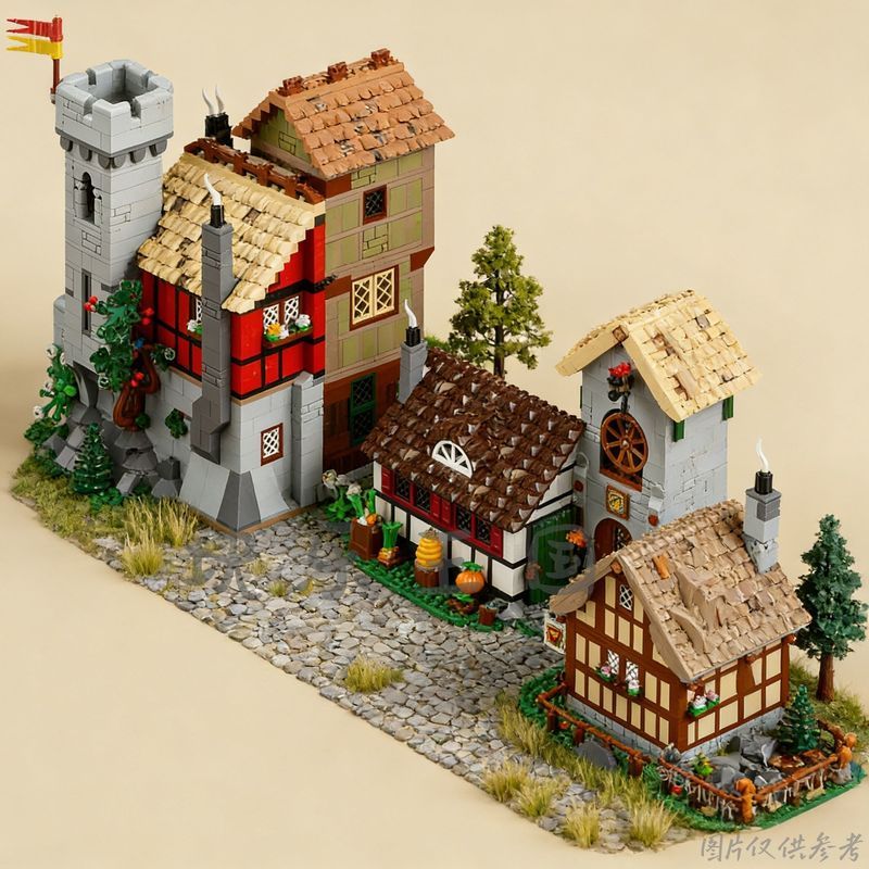 เข้ากันได้กับ Lego Middle School Century City Square 10332 Small Town Market House Castle ประกอบของเ