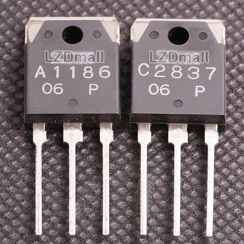 5 คู่ (5 ชิ้น A1186 + 5 ชิ้น C2837 ) TO-3P 2SA1186 2SC2837 TO3P เสียงซิลิคอน PNP Epistaxial Planar ท
