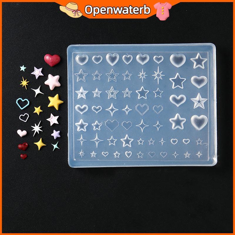 [KAN] Starburst Star Heart Bow Tie Jellyfish Shell ดอกไม้เกล็ดหิมะ Bowknot Nail Art อุปกรณ์เสริมซิลิโคนแกะสลักแม่พิมพ์ Mould แม่แบบ FXH