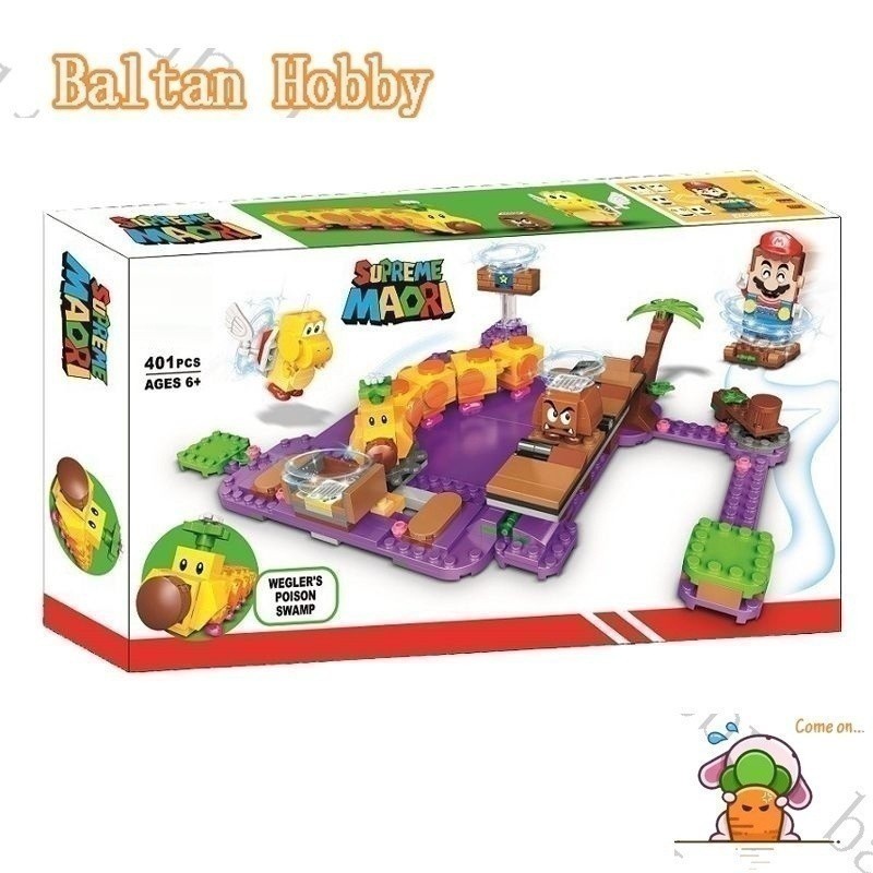 DZG ของเล่น IG1 ใช้งานร่วมกับ Super Mario Wiggler-s-Poison-Swamp 71383 60024 building block ของเล่นเ