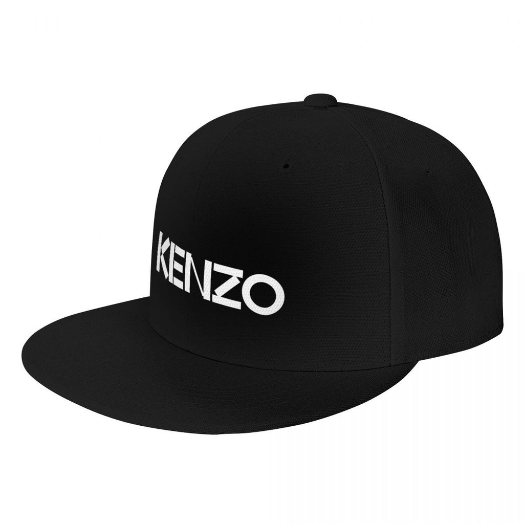 Kenzo (6) หมวกกันแดดแบนสําหรับผู้ใหญ่พิมพ์ลายหมวกฮิปฮอปเต้นรําหมวกปีกแบนชายคาแบนสีตัดกันผู้ชายและผู้