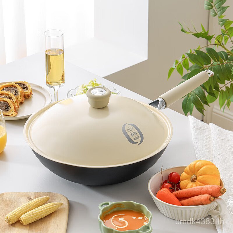 กระทะ Zero Zhen Home ใช้ทุกวัน 32 ซม.เคลือบ nolte HMD-97111 ไทเทเนียม 8WIF