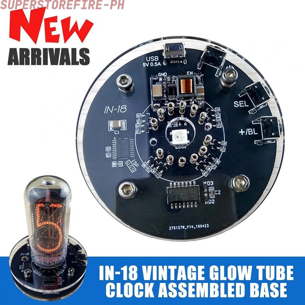 IN18 Vintage Glow Tube Clock นาฬิกาอิเล็กทรอนิกส์ Nixie Tube ประกอบนาฬิกาตั้งโต๊ะ