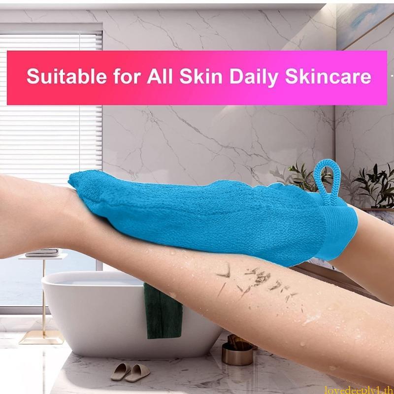Love Exfoliating Glove Mitt Exfoliating Body Scrubber สําหรับถุงมือขัดผิวอาบน้ํา
