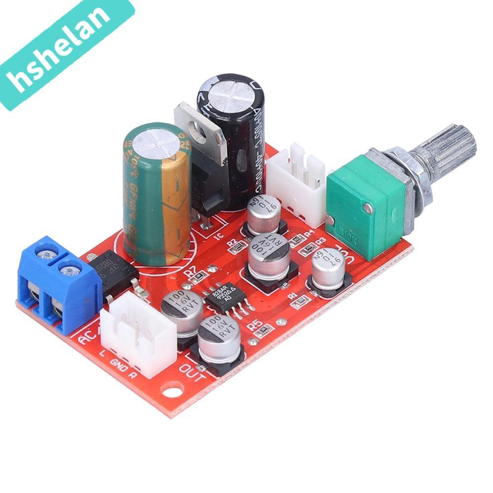 HSHELANF6 Preamplifier Board, AD828 ชิป Single Power AD828 เครื่องขยายเสียง, Volume Control DC9-24V/