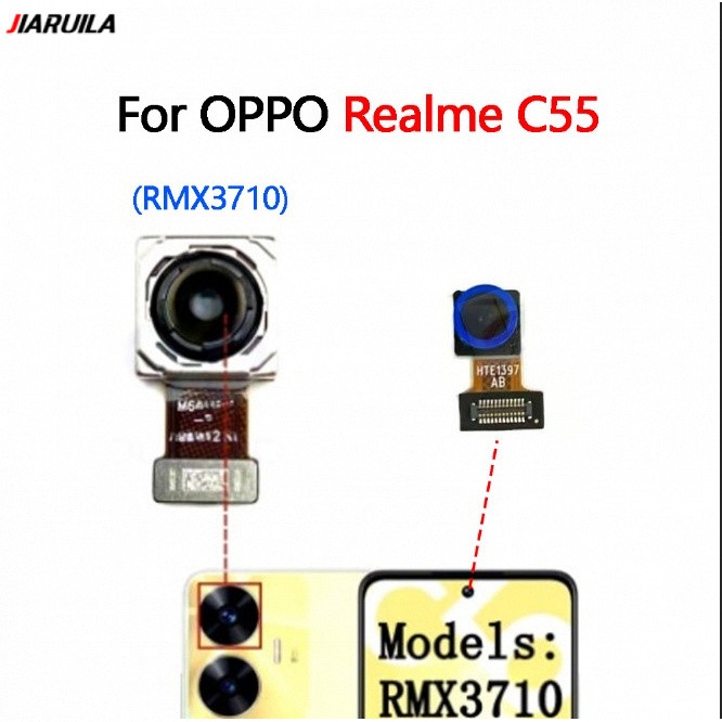 กล้องหน้ากล้องหลังด้านหลังสําหรับ OPPO Realme C55 RMX3710