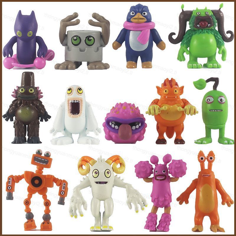 ZY2 13pcs My Sing Monsters Action Figure Ghazt Noggin Mammott Pango Furcorn Maw Drumpler PomPom ของเ