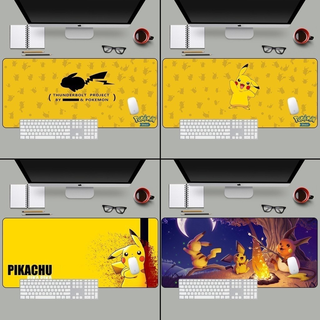 Pikachu Pad Pokemon Mouse แผ่นรองเมาส์ขนาดบวกเมาส์สําหรับเล่นเกม