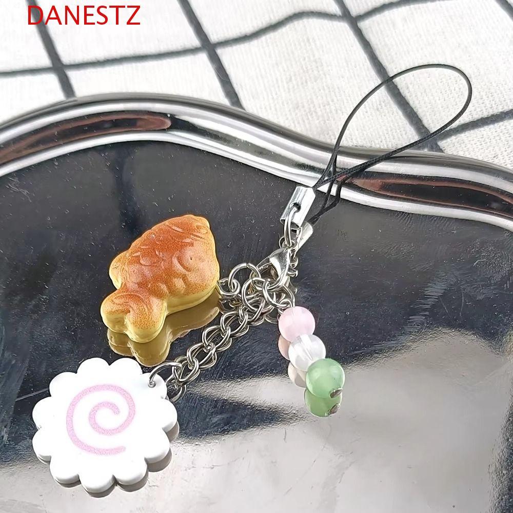 DANESTZ Food Taiyaki Pendant, Bag Keyring Street Food Fish Cake Keychain, Fashion Bag Charm Pink Squ