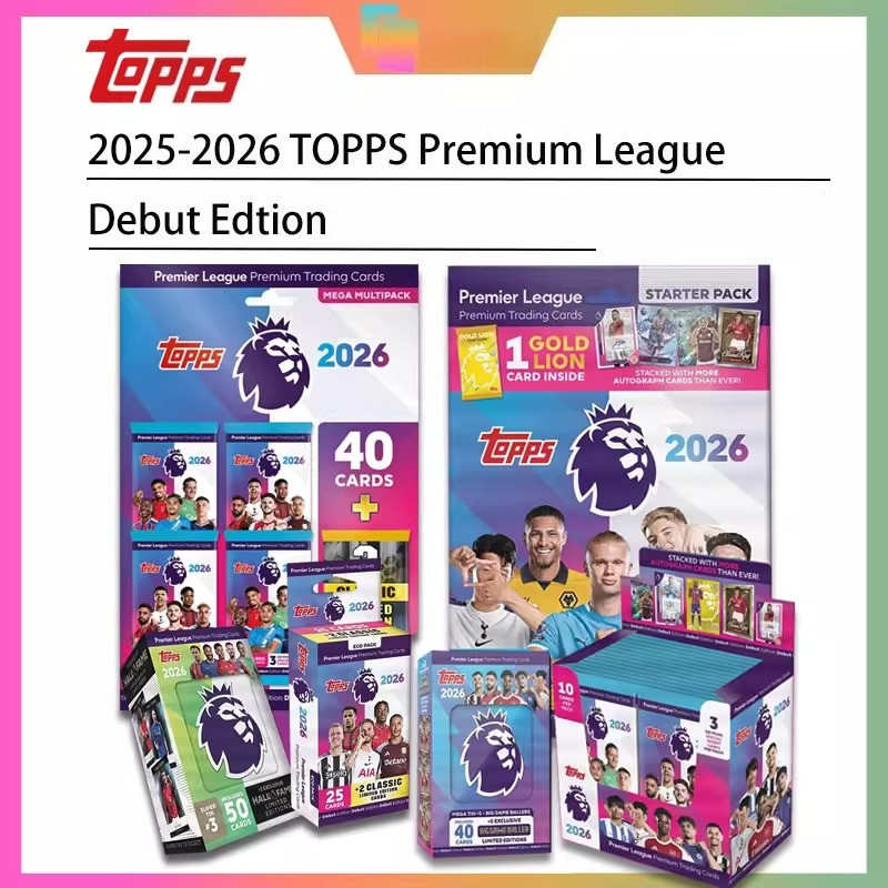 25-26 topps British Super Football Star Card Football Collection Card Box Refill Pack กล่องเหล็กขนาด