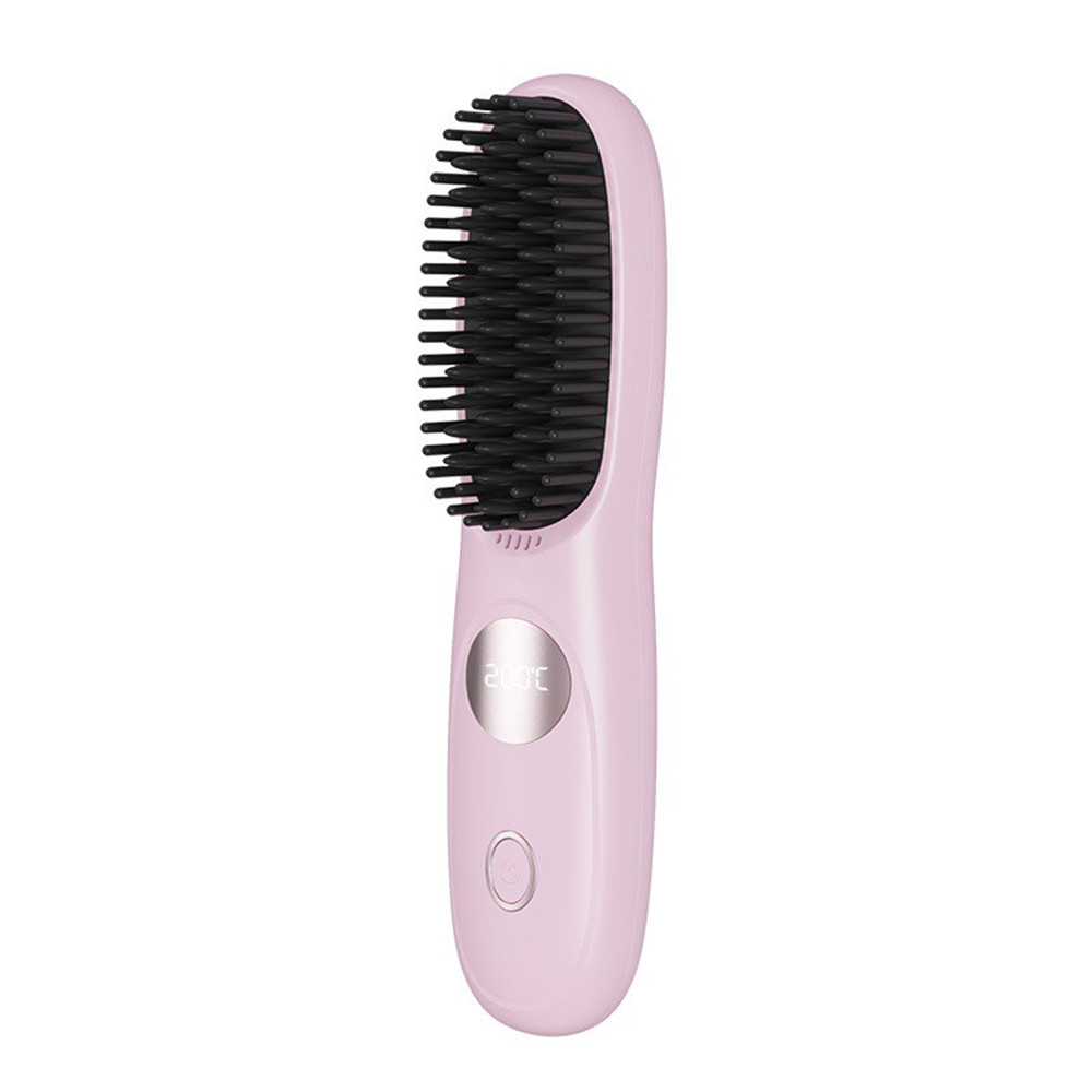 Portable Hair Straightener Brush AntiScald Hair Cordless Hair Straightener Brush