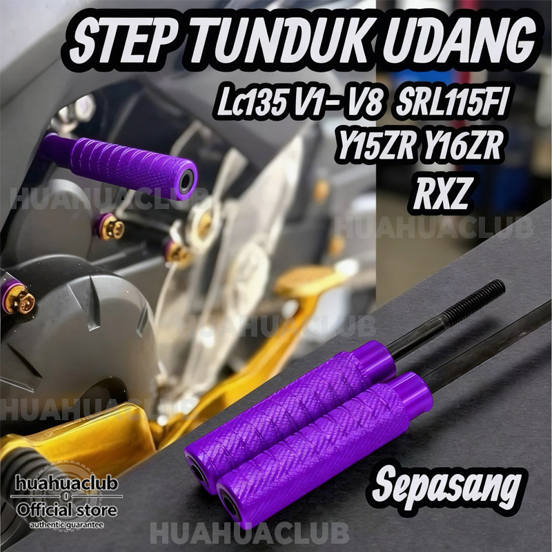 รถจักรยานยนต์ Step Tunduk Udanang Mini CNC FOOTREST ENGINE LC135 V1- V8 Y15ZR Y16ZR Step Totok PNP S